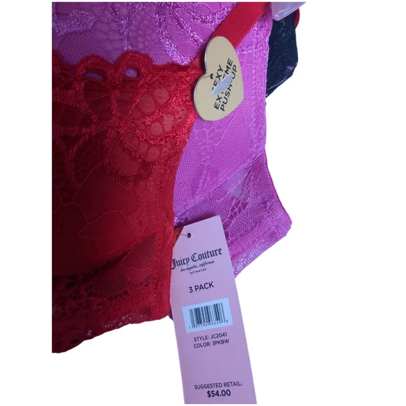 NEW Juicy Couture Sexy Extreme Push Up Bra's 3-Pack 36C Lace - Picture 4 of 5